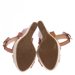 Dsquared2 Brown Leather Wedge Espadrille Platform Sandals Size 37