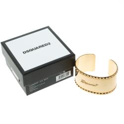 Dsquared Gold Tone Wide Open Cuff Bracelet