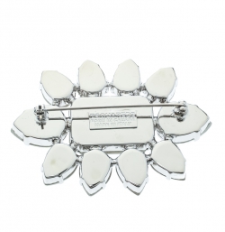 Dsquared2 Crystal Flower Silver Tone Pin Brooch