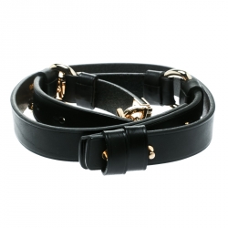 Pre Owned Dsquared2 Black Leather Chain Detail Belt Size 95 CM