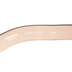 Dsquared2 Brown Leather Buckle Embellished Belt Size 100 CM