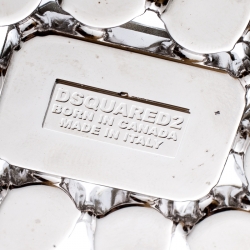 Pre Owned Dsquared2 Crystal Flower Silver Tone Choker