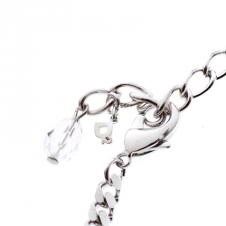 Pre Owned Dsquared2 Crystal Flower Silver Tone Choker