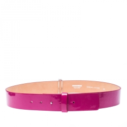 Pre Owned Dsquared2 Pink Patent Leather Spike Buckle Belt 85CM