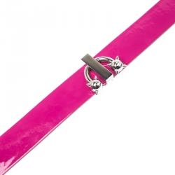 Pre Owned Dsquared2 Pink Patent Leather Spike Buckle Belt 85CM