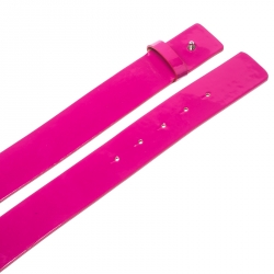 Pre Owned Dsquared2 Pink Patent Leather Spike Buckle Belt 85CM
