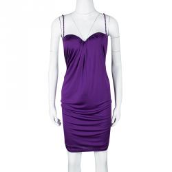 Dsquared2 Purple Sleeveless Backless Draped Dress M