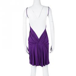 Dsquared2 Purple Sleeveless Backless Draped Dress M