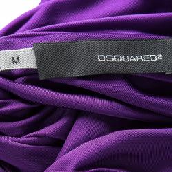 Dsquared2 Purple Sleeveless Backless Draped Dress M
