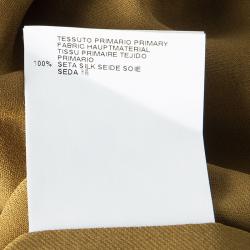 Pre Owned Dsquared2 Camel Brown Silk Ruffle Detail One Shoulder Dress S