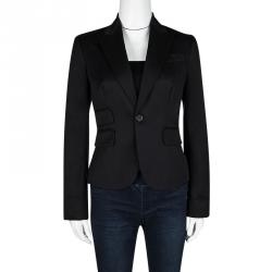 Dsquared2 Black Cotton Contrast Lined Tailored Blazer S