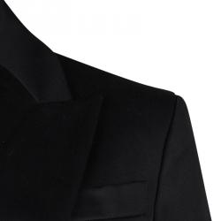 Dsquared2 Black Cotton Contrast Lined Tailored Blazer S