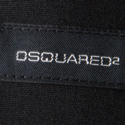 Pre Owned Dsquared2 Black Wool Bow Detail Sleeveless High Low Maxi Dress M