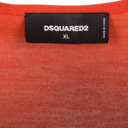 Dsquared2 Orange Pocket Bow Detail V-Neck Sweater XL