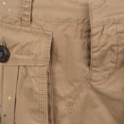 Pre Owned Dsquared2 Khaki and White Splattered Cargo Pocket Detail Tank Mini Dress S