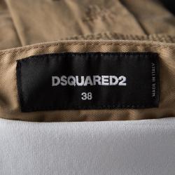 Pre Owned Dsquared2 Khaki and White Splattered Cargo Pocket Detail Tank Mini Dress S