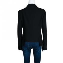 Pre Owned Dsquared2 Black Wool Contrast Lined Tailored Blazer M