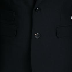 Pre Owned Dsquared2 Black Wool Contrast Lined Tailored Blazer M