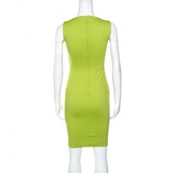 Pre Owned Dsquared2 Lime Green Square Neck Sleeveless Fitted Dress S