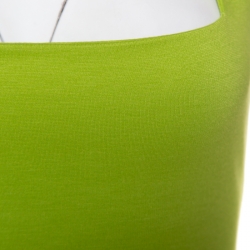 Pre Owned Dsquared2 Lime Green Square Neck Sleeveless Fitted Dress S