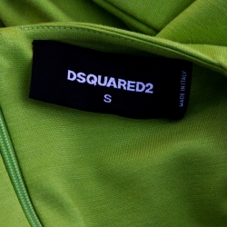 Pre Owned Dsquared2 Lime Green Square Neck Sleeveless Fitted Dress S