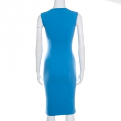 Pre Owned DSquared2 Powder Blue Wool Fitted Sleeveless Sheath Dress S 