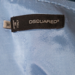 Pre Owned DSquared2 Powder Blue Wool Fitted Sleeveless Sheath Dress S 