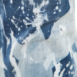 Dsquared2 Indigo Light Wash Star Print Detail Distressed Denim Jeans S