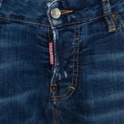 Dsquared2 Indigo Light Wash Star Print Detail Distressed Denim Jeans S