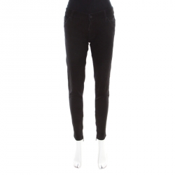 Dsquared2 Black Washed Denim Zip Detail Distressed Jeans M