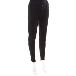 Dsquared2 Black Washed Denim Zip Detail Distressed Jeans M
