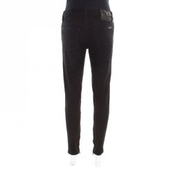 Dsquared2 Black Washed Denim Zip Detail Distressed Jeans M