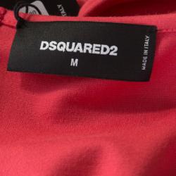 Pre Owned Dsquared2 Coral Pink Jersey Knit V Neck Sheath Dress M