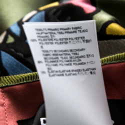 Pre Owned Dsquared2 Green Cherry Blossom Print Silk Draped Bodice Strapless Dress M