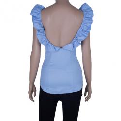 Dsquared2 Blue Ruffle Detail Top S