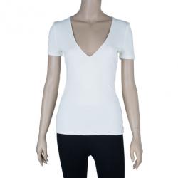 Dsquared2 White V-Neck Top S