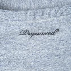 Dsquared2 Grey Graphic Printed Embellished Sweatshirt M