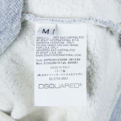 Dsquared2 Grey Graphic Printed Embellished Sweatshirt M