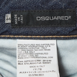 Pre Owned Dsquared2 Navy Blue Ripped Washed Denim Jeans M Waist 34"