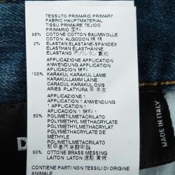 Pre Owned Dsquared2 Indigo Distressed Faded Denim Embellished Skinny Jeans M