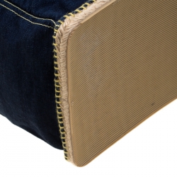 Dsquared2 Blue/Brown Denim Drawstring Shoulder Bag