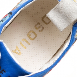 Dsquared2 Blue Canvas Embroidered Patch Low Top Sneakers Size 40