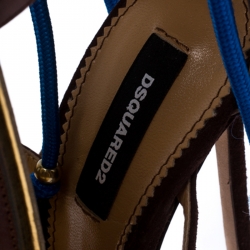 Dsquared2 Brown Suede Leather Embellished Ankle Wrap Sandals Size 39