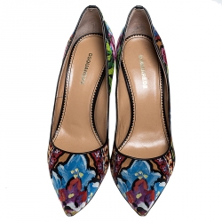Dsquared2 Floral Print Fabric Pointed Toe  Pumps Size 38