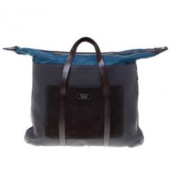 Dsquared2 Brown Leather and Nylon Travel Tote