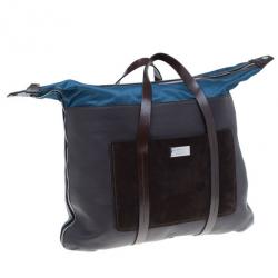 Dsquared2 Brown Leather and Nylon Travel Tote