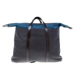 Dsquared2 Brown Leather and Nylon Travel Tote
