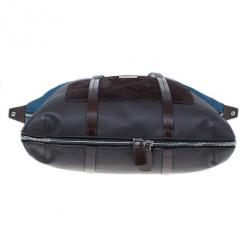 Dsquared2 Brown Leather and Nylon Travel Tote