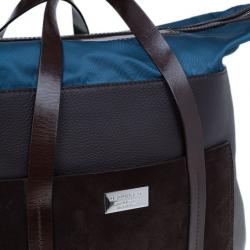 Dsquared2 Brown Leather and Nylon Travel Tote
