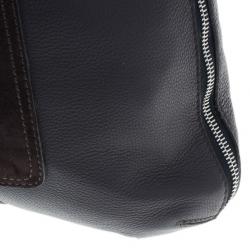 Dsquared2 Brown Leather and Nylon Travel Tote